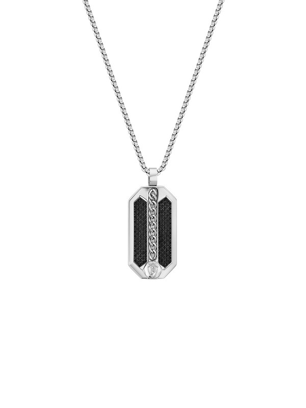 Mix and match! POLICE Besar ogrlica od nerđajućeg čelika u boji srebra sa 3 različita priveska koja se insertuju u okvir priveska.│Jewelry & Watches S&L Jokić