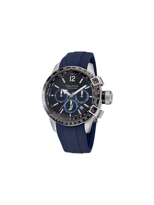 Sportski sat kolekcije Nautica Dents - model sa silikonskom narukvicom u teget boji i crnim brojčanikom, lako poručite putem S&L Jokić online prodavnice.