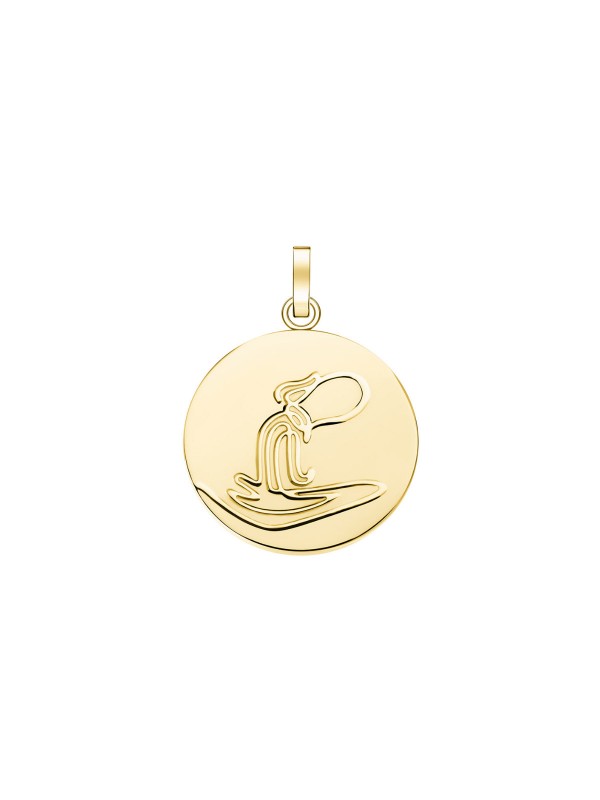 Rosefield Zodiac Coin privezak - medaljon sa motivom horoskopskog znaka Vodolije i sa prevlakom od 14ct žutog zlata, poručite u S&L Jokić online shop-u.