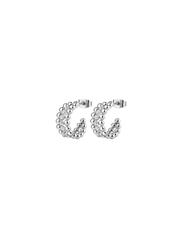 Brosway ženske minđuše - alke  PERFECT BPC24 ✪ Od nerđajućeg čelika u boji srebra sa cirkonima ✪ Dužina 16,2 mm ➤ Poručite sad online!