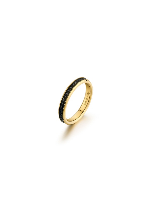 Luksuzni muški prsten - BROSWAY INK ✔️ Materijal: Nerđajući čelik ✔️ Boja žutog zlata ✔️ Crni cirkoni ✔️ Izaberite najbolje ✔️ - Poručite online!