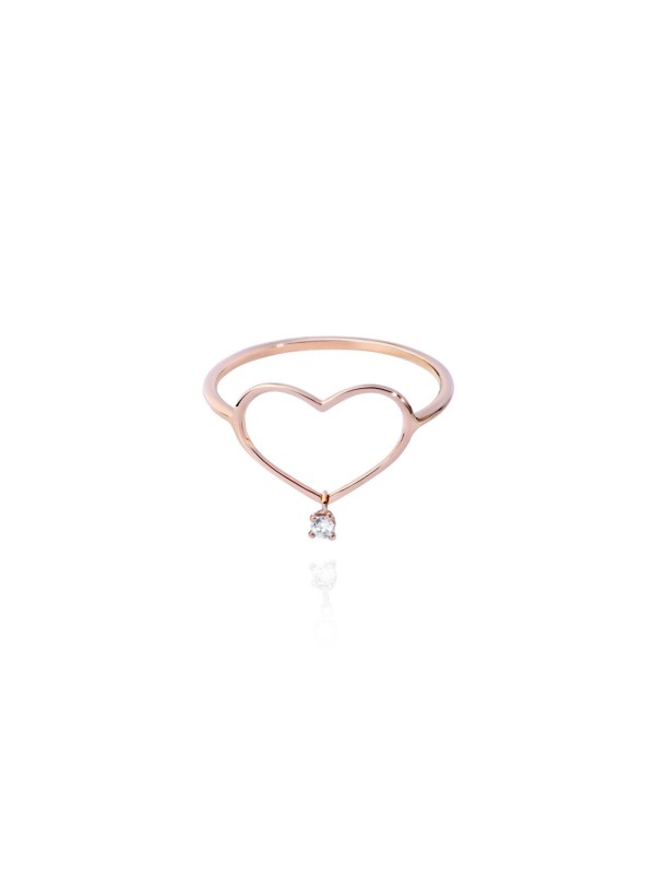 Ovaj prsten sa dijamantom u obliku srca je savršen izraz ljubavi. Izrađen od 18ct ružičastog zlata, on je pravi simbol nežnosti i privrženosti.