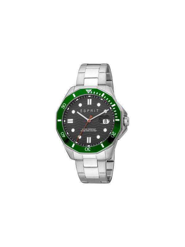 Esprit muški ručni sat od nerđajućeg čelika u boji srebra - model sa efektnim crnim brojčanikom, brzo i lako poručite putem S&L Jokić online prodavnice.