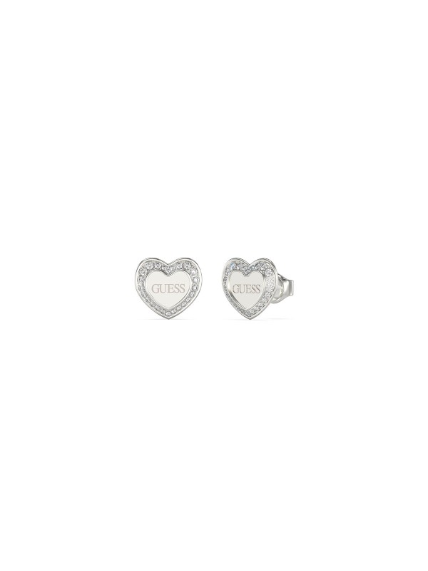 Vrhunska izrada i savremeni dizajn - GUESS AMAMI - Oblik srca sa crikonima ✔️Nerđajući čelik ✔️Boja srebra ✔️- Poručite online!