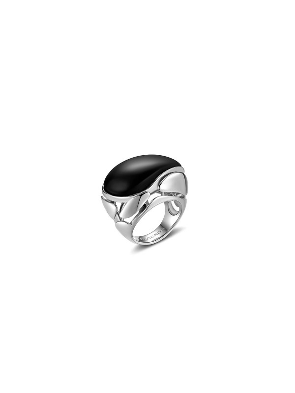 Srebrni prsten sa oniksom iz CLIPEA kolekcije, veličina 16. Minimalistički dizajn, pažnja na detalje. Nosite eleganciju Pianegonda nakita svakodnevno!