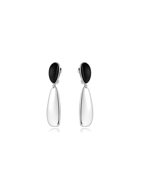 Elegantne Pianegonda srebrne viseće minđuše sa oniksom, minimalističkog dizajna, savršene za svaku priliku. Nosite lepotu srebra svaki dan!